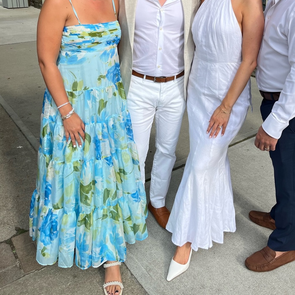 ABERCROMBIE Floral Blue and Green Maxi Dress